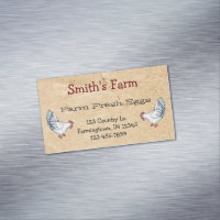 Custom Farm Fresh Eggs Business Card Magnet
