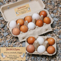Custom Farm Fresh Eggs Chickens Label