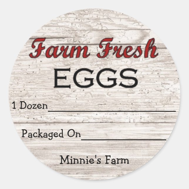 Custom Farm Fresh Eggs Sticker (Front)