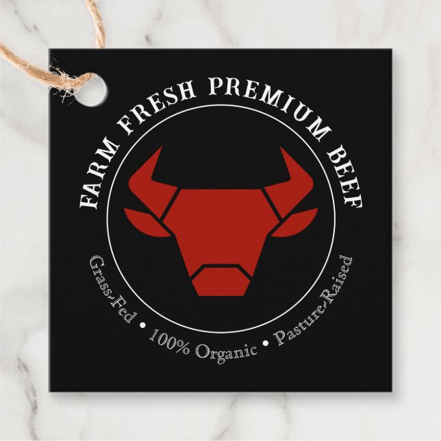 Custom Farm Fresh Premium Beef Business Tag (Front)