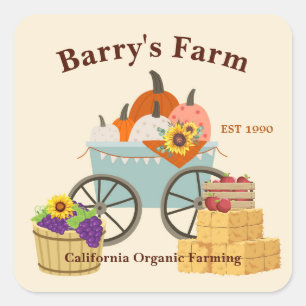 Custom Farm Fun Square Sticker