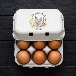 Custom Farm Sticker Egg Farm Watercolor Chicken