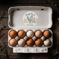 Custom Farm Sticker Watercolor Chicken Hen Logo