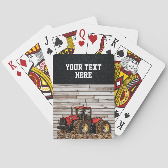 Custom Farm Tractor Equipment Man Cave  Playing Cards (Back)