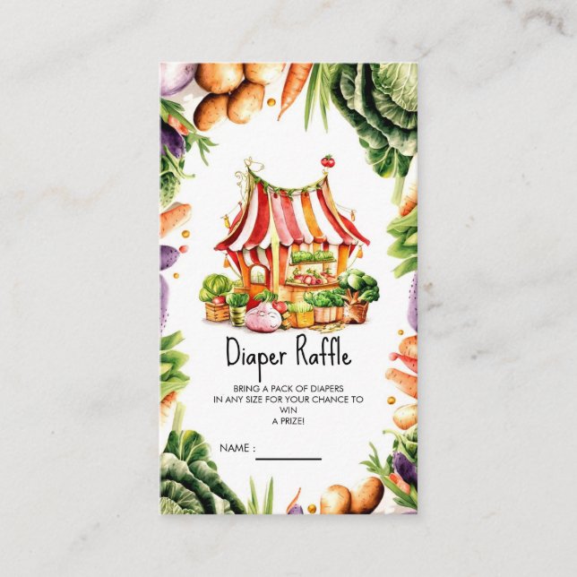 Custom Farmer's Market Baby Shower Enclosure Card (Front)