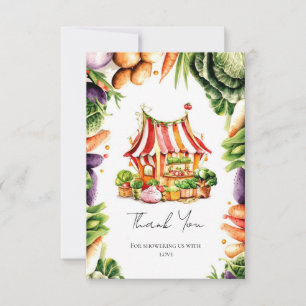 Custom Farmer's Market Baby Shower Thank You Card