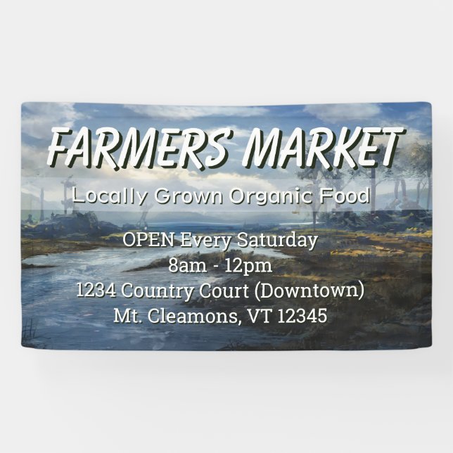 Custom Farmers Market Landscape Banner (Horizontal)