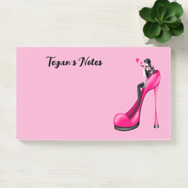 Custom Fashion Diva in Stiletto Pink Post-it Notes (Office)