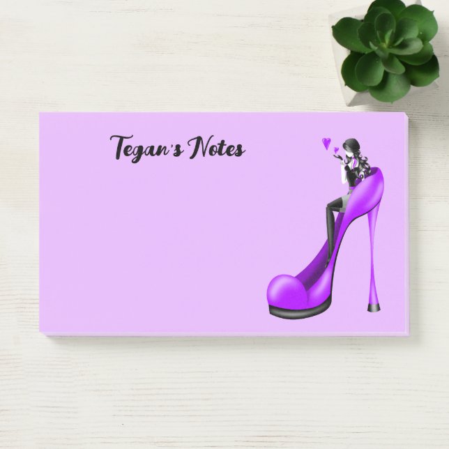 Custom Fashion Diva in Stiletto Purple Post-it Notes (Office)
