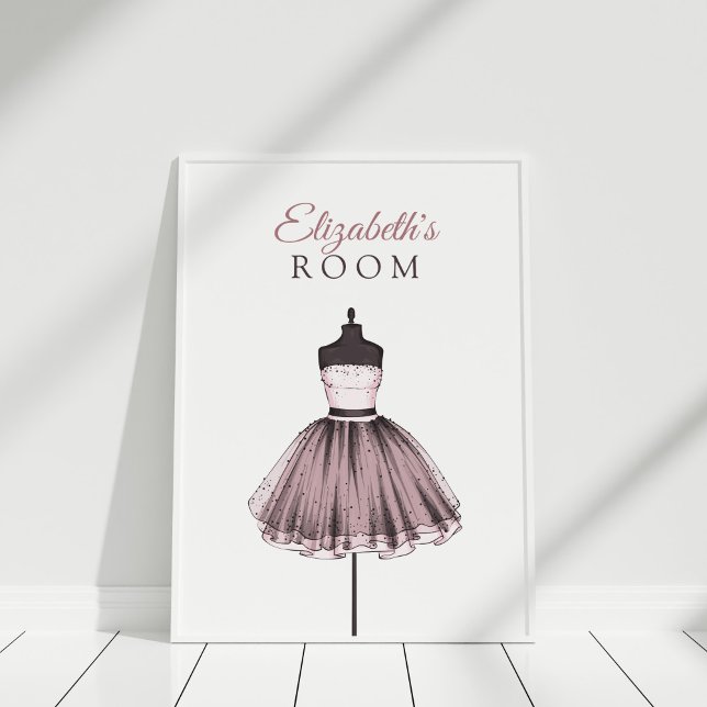 Custom Fashion Illustration, Dress on Mannequin Poster (Custom Fashion Illustration, Dress on Mannequin Poster in a white frame)