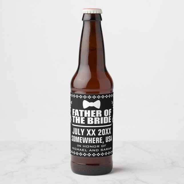Custom Father of the Bride Beer Bottle Label (Front)