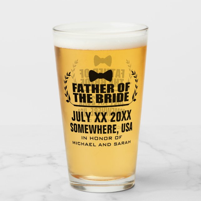 Custom Father of the Bride Glass (Front Filled)