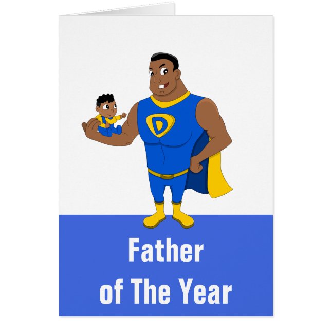 Custom father of the year cartoon card (Front)