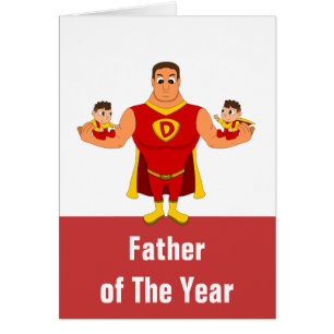 Custom father of the year cartoon card