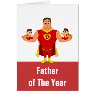 Custom father of the year cartoon card