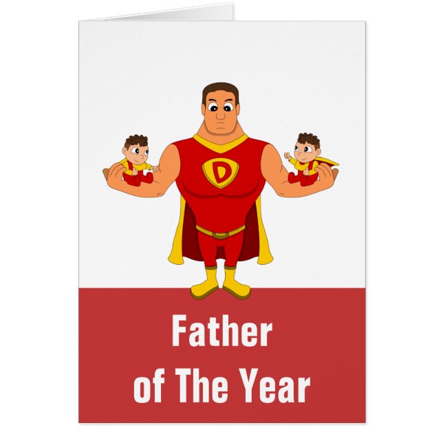 Custom father of the year cartoon card (Front)