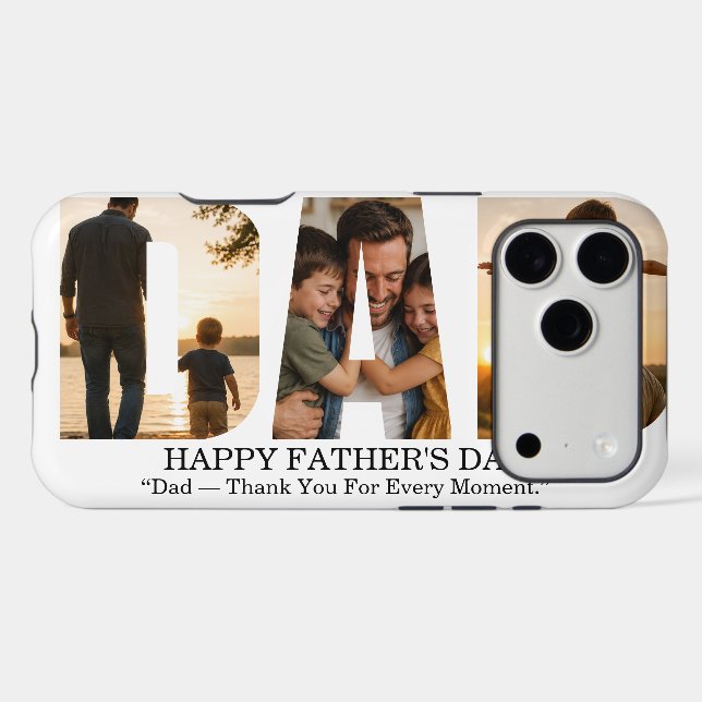 Custom Father’s Day Photo Collage Card (Back Horizontal)