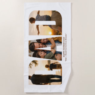 Custom Father’s Day Photo Collage Card  Beach Towel