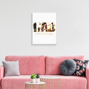 Custom Father’s Day Photo Collage Card Canvas Print