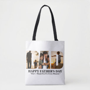 Custom Father’s Day Photo Collage Card Tote Bag