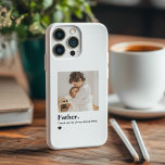 Custom Father’s Day Photo | Minimalist Dad Gift iPhone 16 Pro Case<br><div class="desc">Celebrate dad with this stylish, personalised iPhone case featuring your custom photo and the meaningful message: "Father. Thank you for always being there." This minimalist design is both functional and heartfelt—perfect for Father's Day, birthdays, or new dads and grandpas. Choose your device model, upload your favourite photo, and gift a...</div>