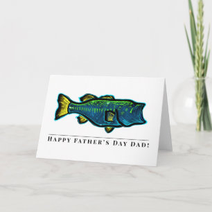 Custom Fathers Card fish fishing bass
