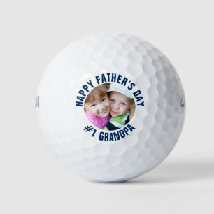 Custom Father's Day #1 Grandpa Family Photo Golf Balls