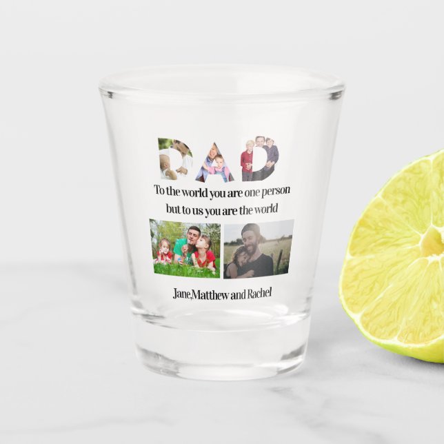 Custom Father's Day 5 Photo Collage   Shot Glass (Front)
