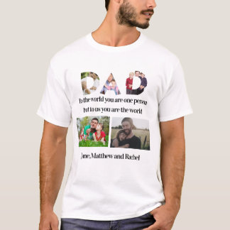 Custom Father's Day 5 Photo Collage  T-Shirt