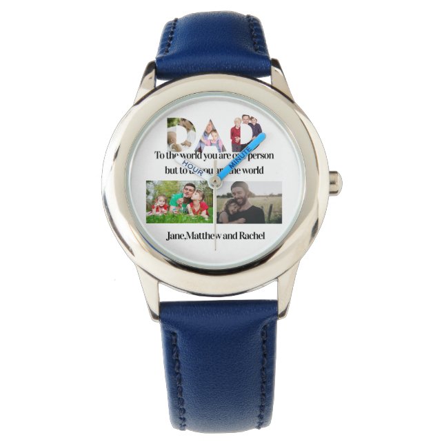 Custom Father's Day 5 Photo Collage   Watch (Front)