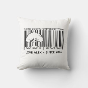 Custom Father's Day Barcode Throw Pillow Cushion