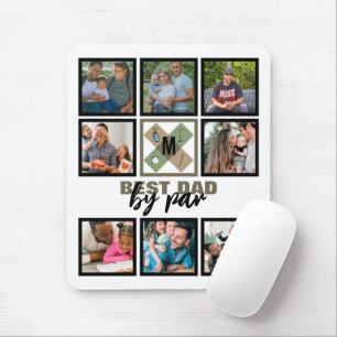 Custom Fathers Day Best Dad By Par 8 Photo Collage Mouse Mat