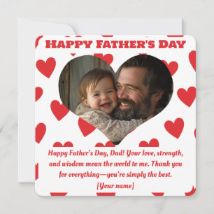 Custom Father's Day Card – Heart Pattern with Phot