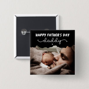 Custom Father's Day Cute Minimalist Photo 15 Cm Square Badge