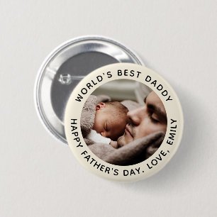 Custom Father's Day Cute Minimalist Photo 6 Cm Round Badge