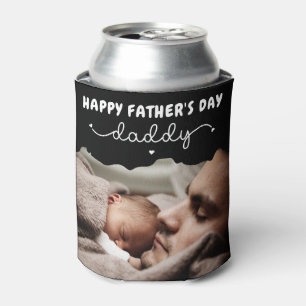 Custom Father's Day Cute Minimalist Photo Can Cooler