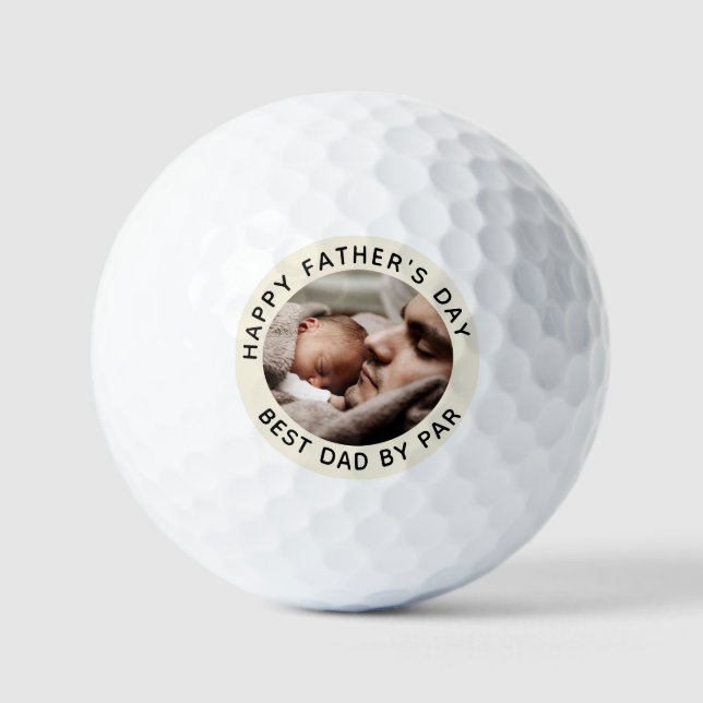 Custom Father's Day Cute Minimalist Photo Golf Balls (Front)