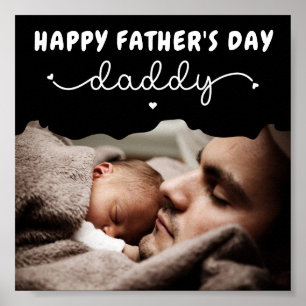 Custom Father's Day Cute Minimalist Photo Poster