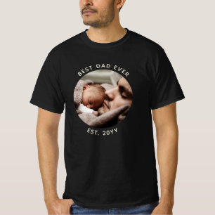 Custom Father's Day Cute Minimalist Photo T-Shirt