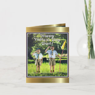 Custom Father's Day Greeting Card Kids Camping