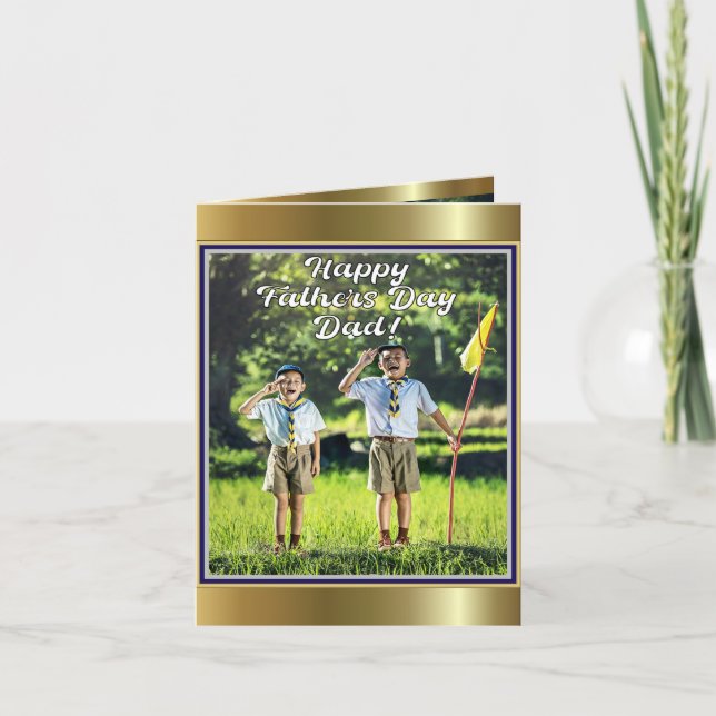 Custom Father's Day Greeting Card Kids Camping (Front)
