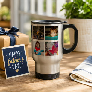 Custom Fathers Day Love You Grandpa 9 Photo Gift  Travel Mug