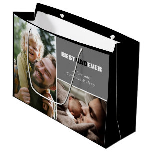 Custom Father's Day Photo Best Dad Ever Large Gift Large Gift Bag