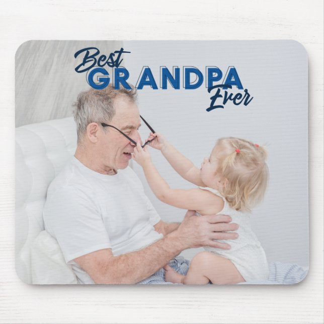 Custom Father's Day Photo Best Grandpa Ever Mouse Mat (Front)