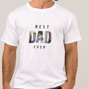 Custom Fathers Day Photo Collage Best Dad Ever  T-Shirt