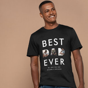 Custom Fathers Day Photo Collage Best Dad Ever Tri-Blend Shirt