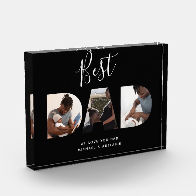 Custom Fathers Day Photo Collage Best Dad Script (Left)