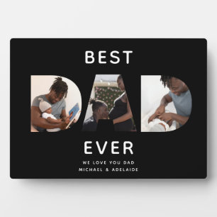 Custom Fathers Day Photo Collage Best Dad Script P Plaque