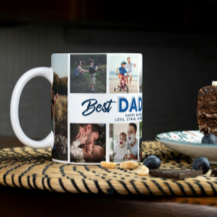 Custom Father's Day Photo Collage Best Daddy Ever Large Coffee Mug