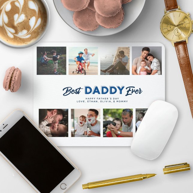 Custom Father's Day Photo Collage Best Daddy Ever Mouse Mat (Creator Uploaded)